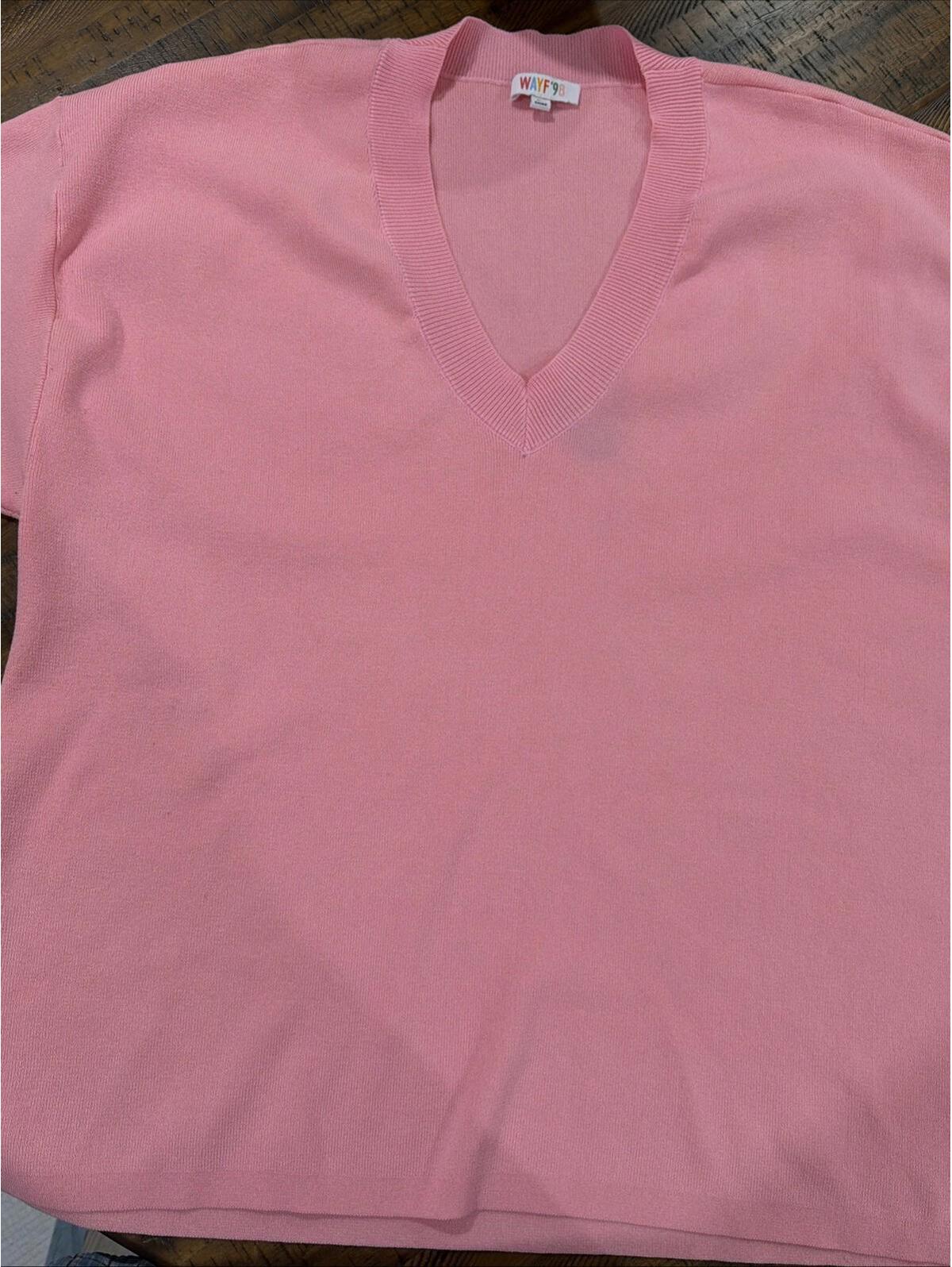 Wayf&acirc;98 2x Pink Long Sleeve Shirt Nordstrom Brand Wayf